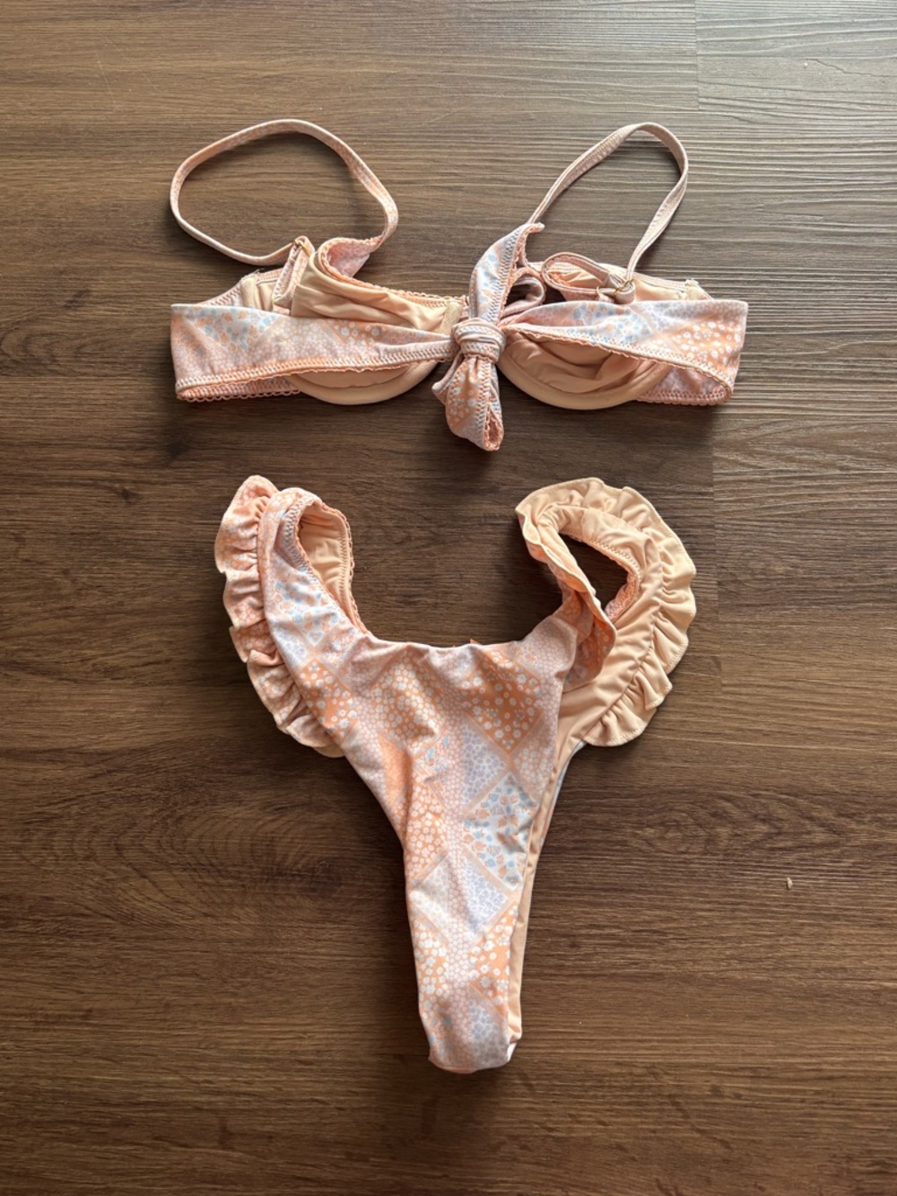 Blackbough Pink Patterned Ruffle Bikini Set - Picture 4 of 5